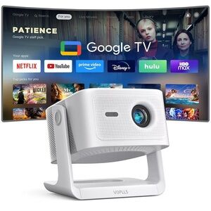 White Video Projector with Google TV